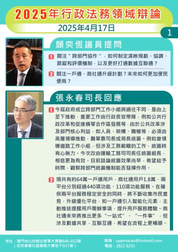2025年4月17日 2025年行政法務領域辯論 顏奕恆議員提問